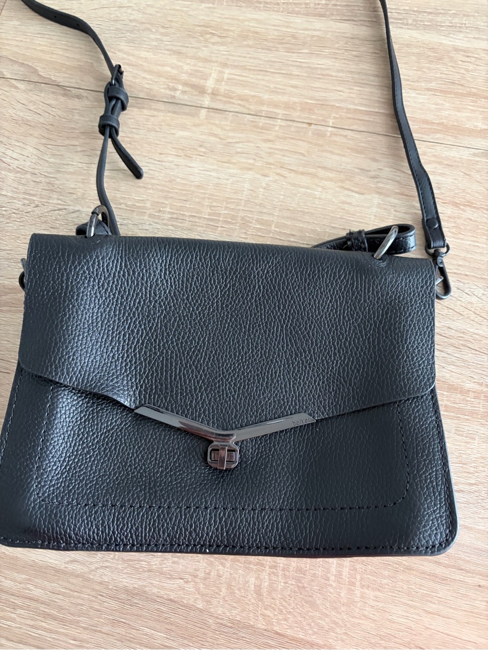 Botkier Black Pebbled Leather Crossbody with Silver Hardware